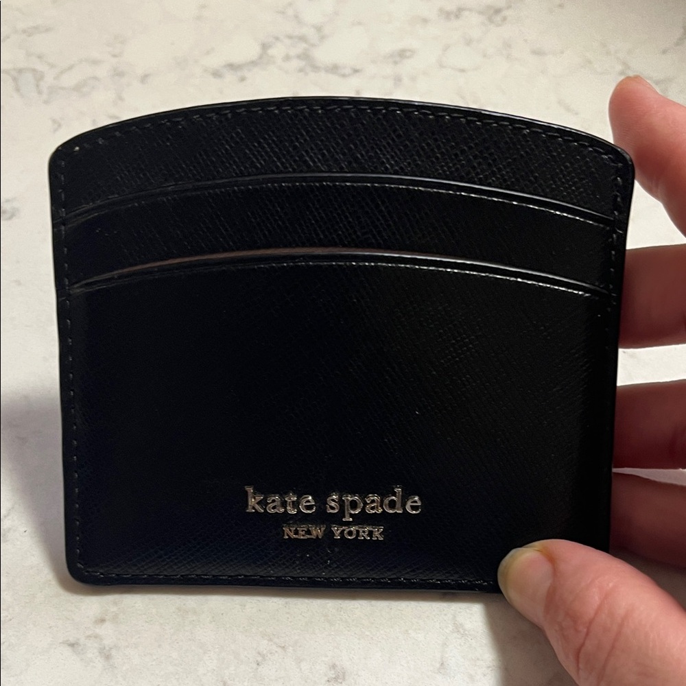Kate Spade Black Leather Card Holder - Picture 2 of 4